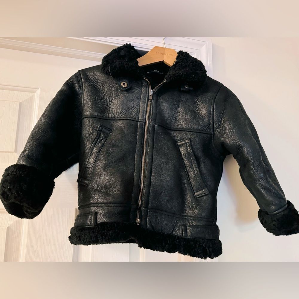 DAVOUCCI vintage leather & suede black coat measurements in pictures-No Size